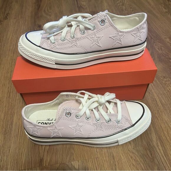 CONVERSE Chuck 70 OX pink stars platform shoes sneakers women’s 8 new in box - Picture 7 of 7